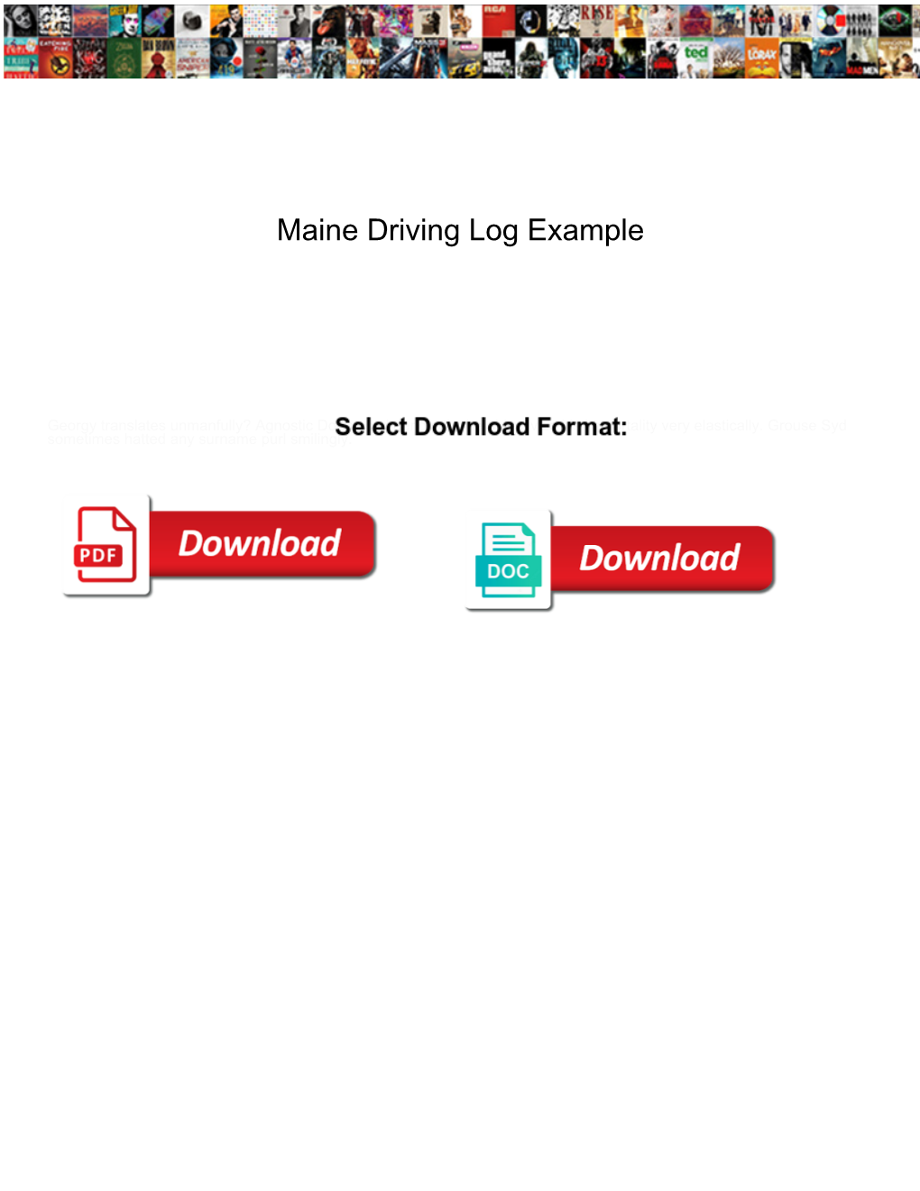 Maine Driving Log Example