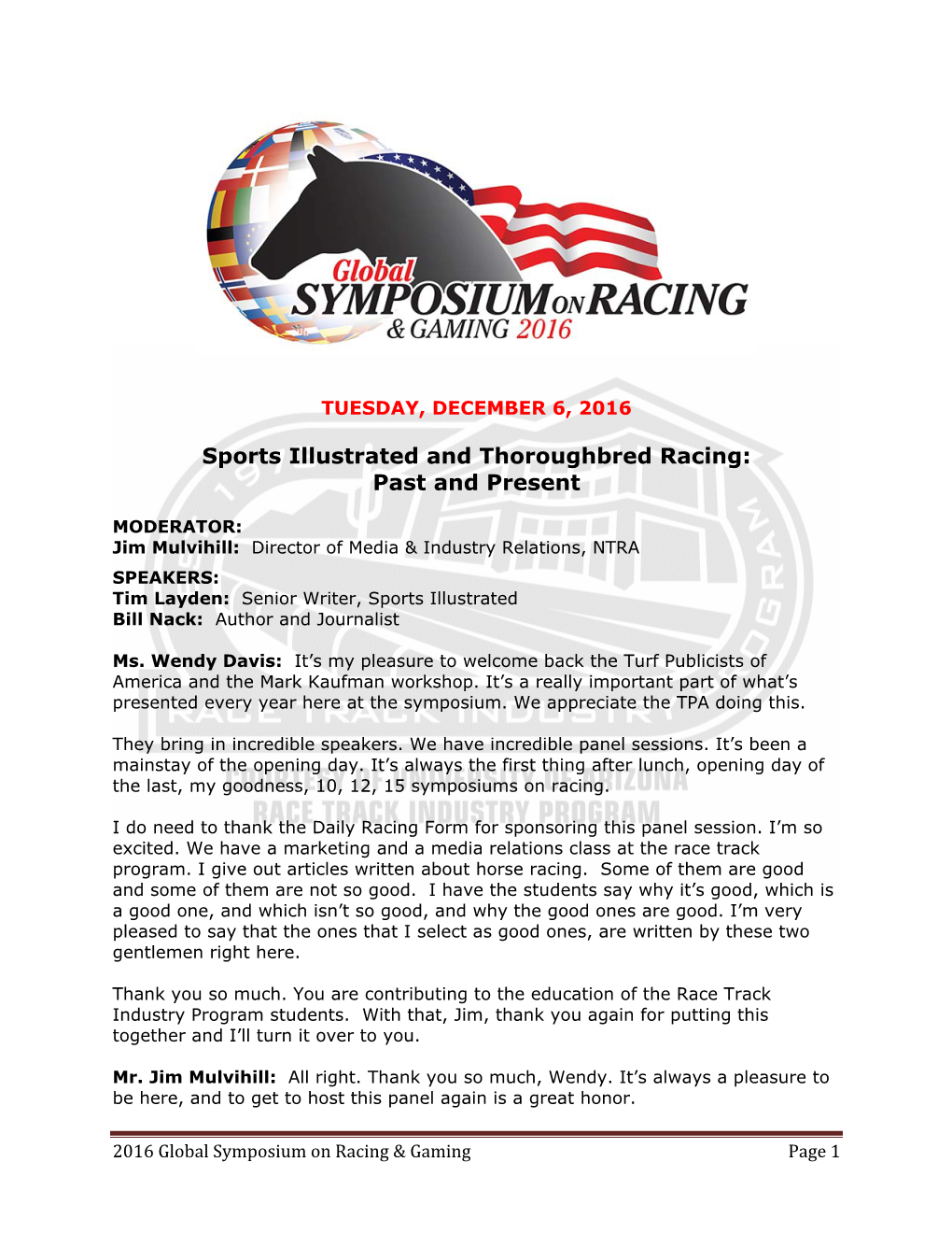 Sports Illustrated and Thoroughbred Racing: Past and Present