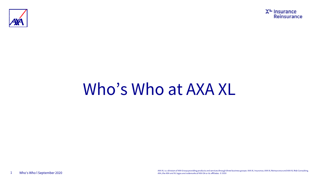 Who's Who at AXA XL