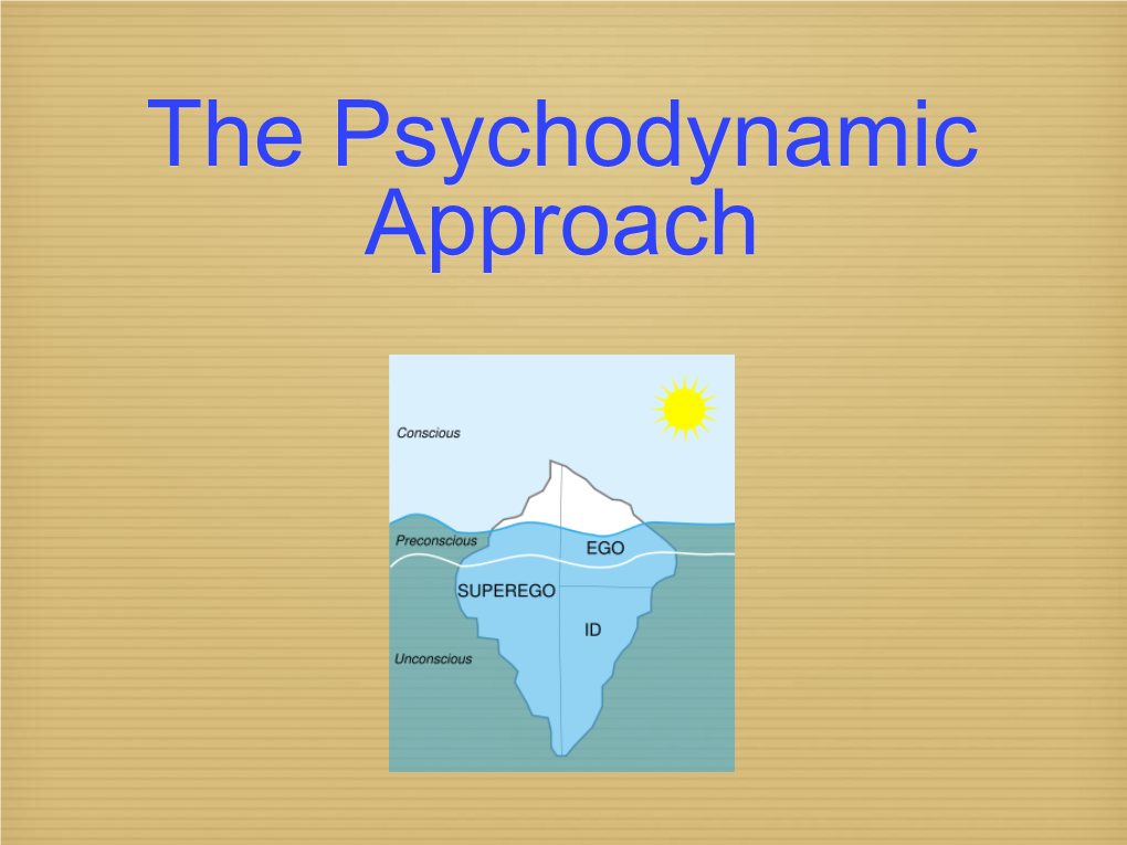 The Psychodynamic Approach Sigmund Freud (1856 - 1939) Freud Was Born in Frieburg, Moravia (Now Pribor in the Czech Republic) Freud’S Background