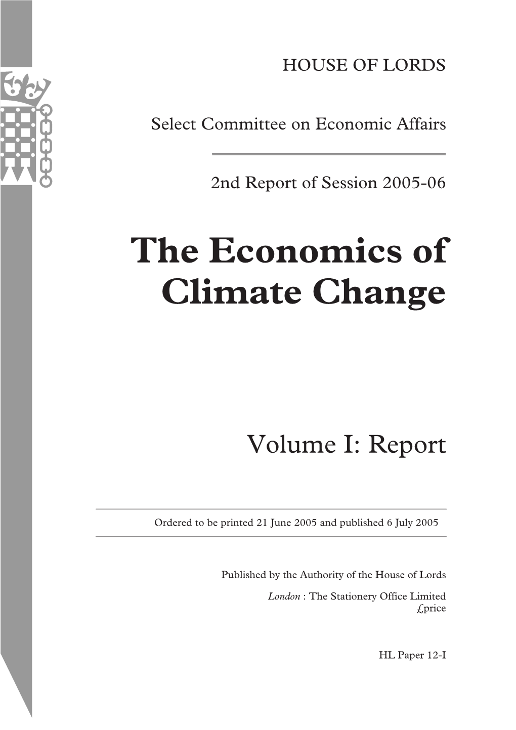 The Economics of Climate Change