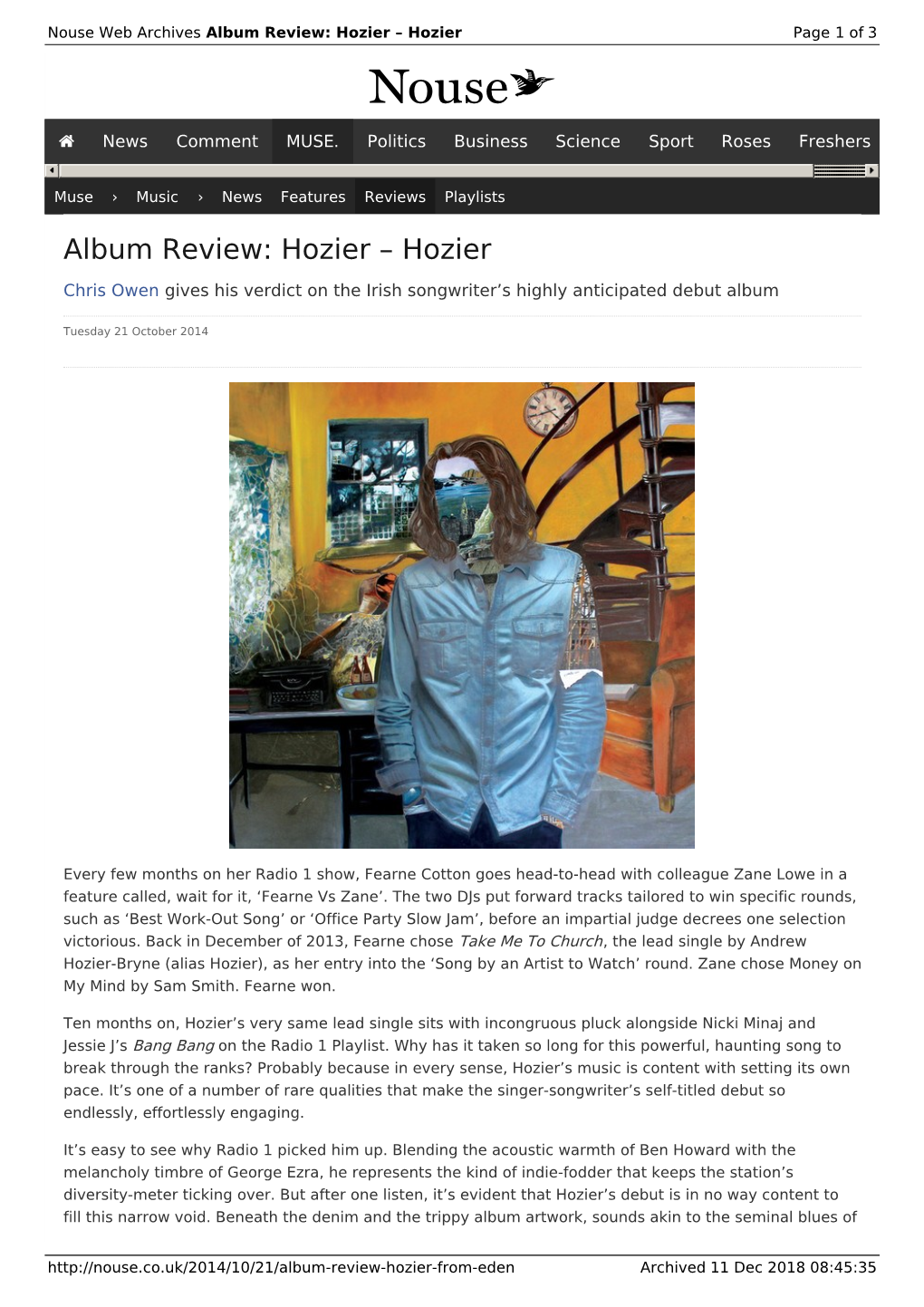 Album Review: Hozier – Hozier | Nouse