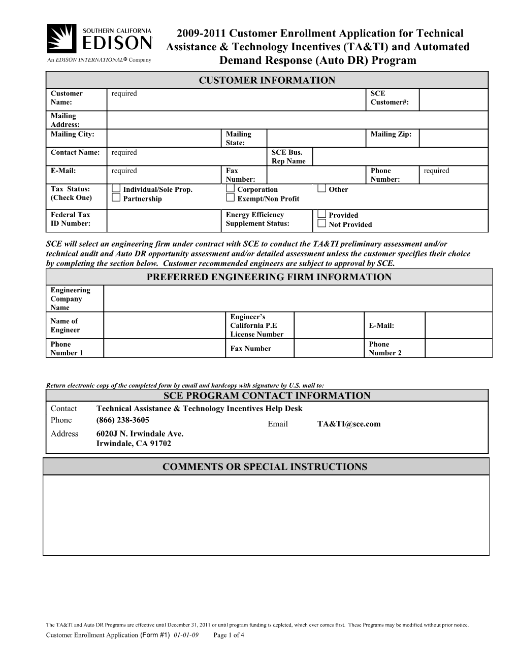 Sce Electric Customer Information