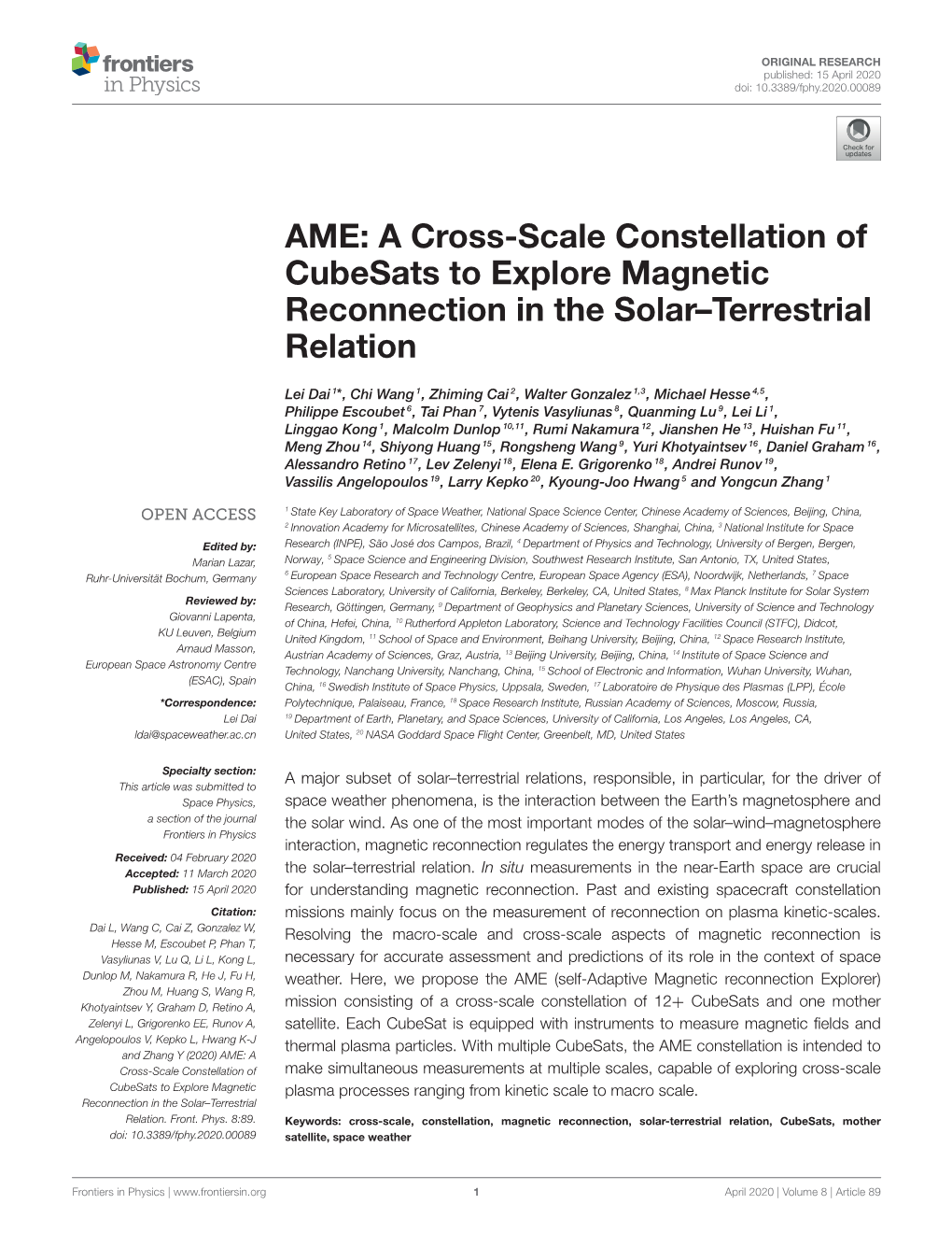 A Cross-Scale Constellation of Cubesats to Explore Magnetic Reconnection in the Solar–Terrestrial Relation