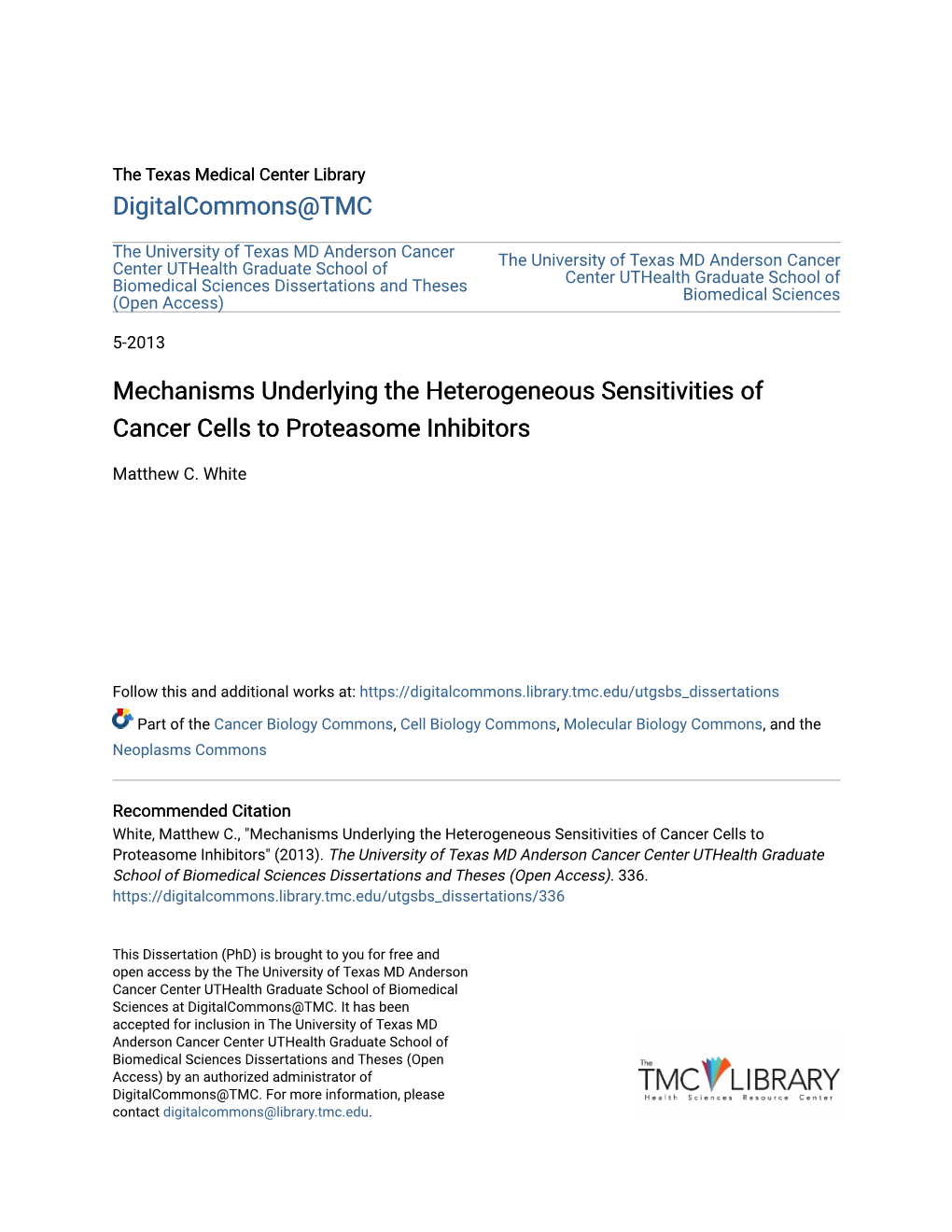 Mechanisms Underlying the Heterogeneous Sensitivities of Cancer Cells to Proteasome Inhibitors