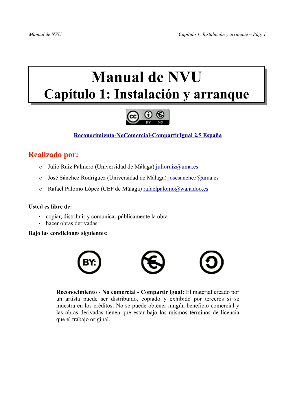 Manual De NVU Capítulo 1: Instalación Y Arranque – Pág