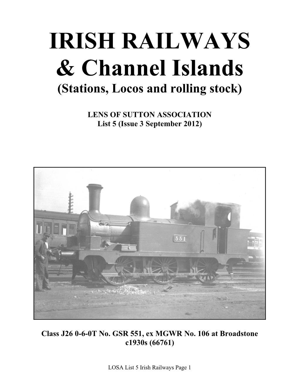 Irish Railways & Channel Islands
