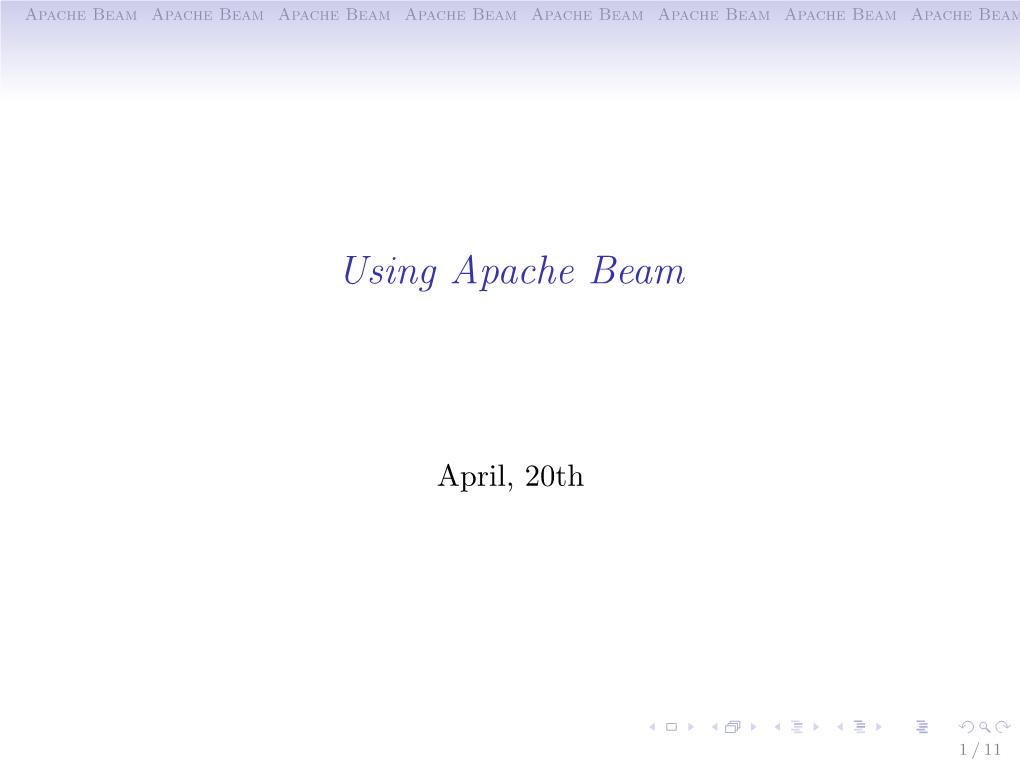 Using Apache Beam