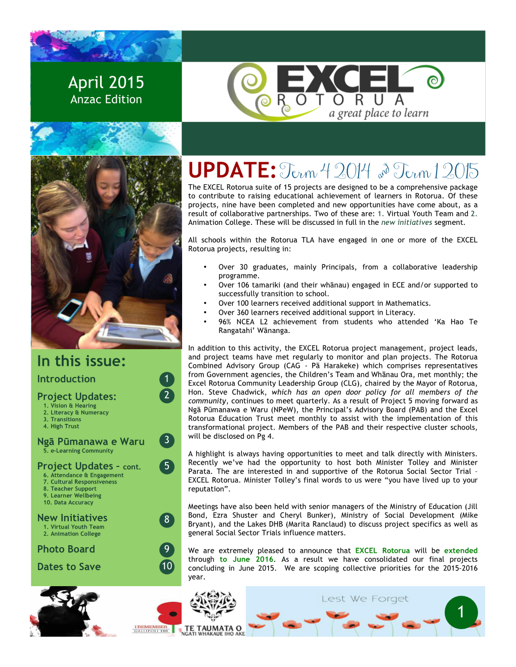 April 2015 UPDATE: Term 4 2014 & Term 1 2015 1