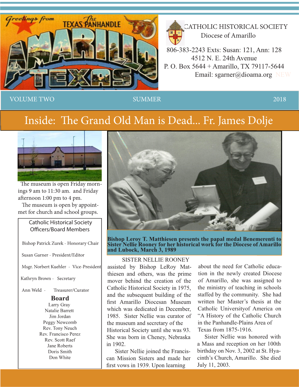 The Grand Old Man Is Dead... Fr. James Dolje