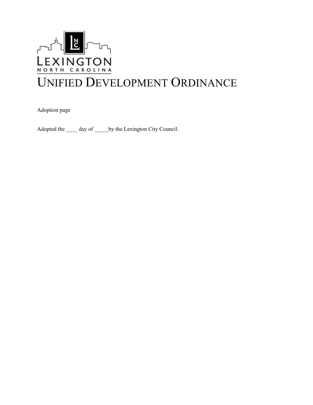 Unified Development Ordinance