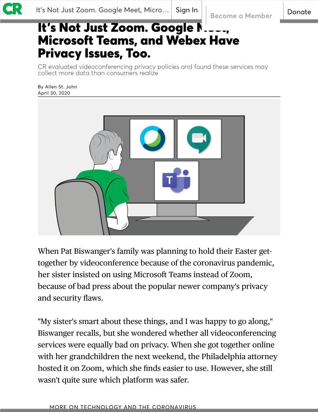 It's Not Just Zoom. Google Meet, Microsoft Teams, and Webex Have Privacy Issues, Too