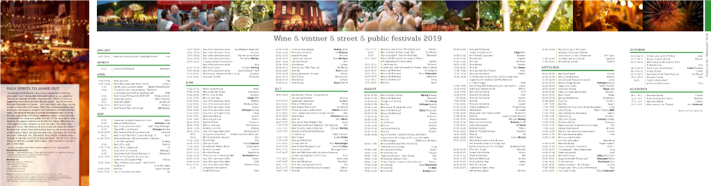 Wine & Vintner & Street & Public Festivals 2019