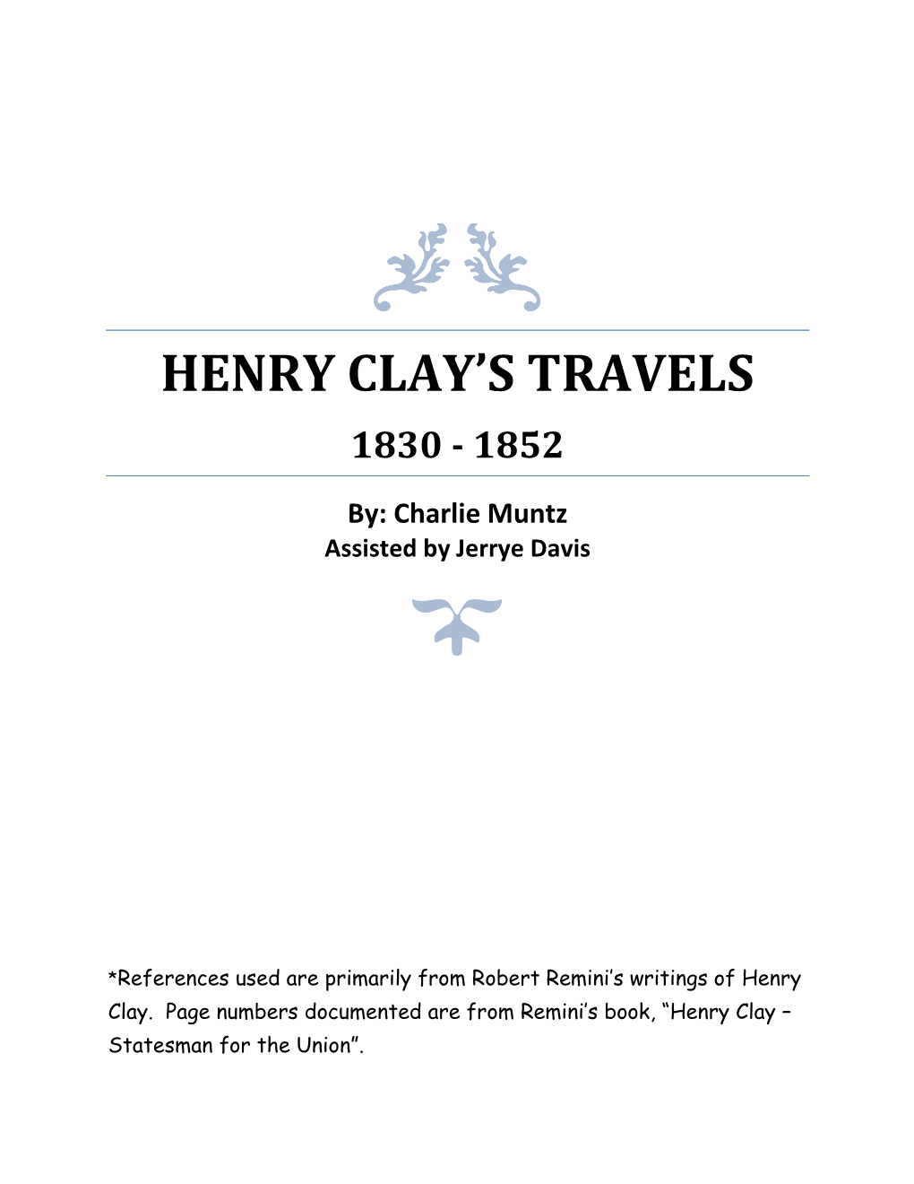 Henry Clay's Travels