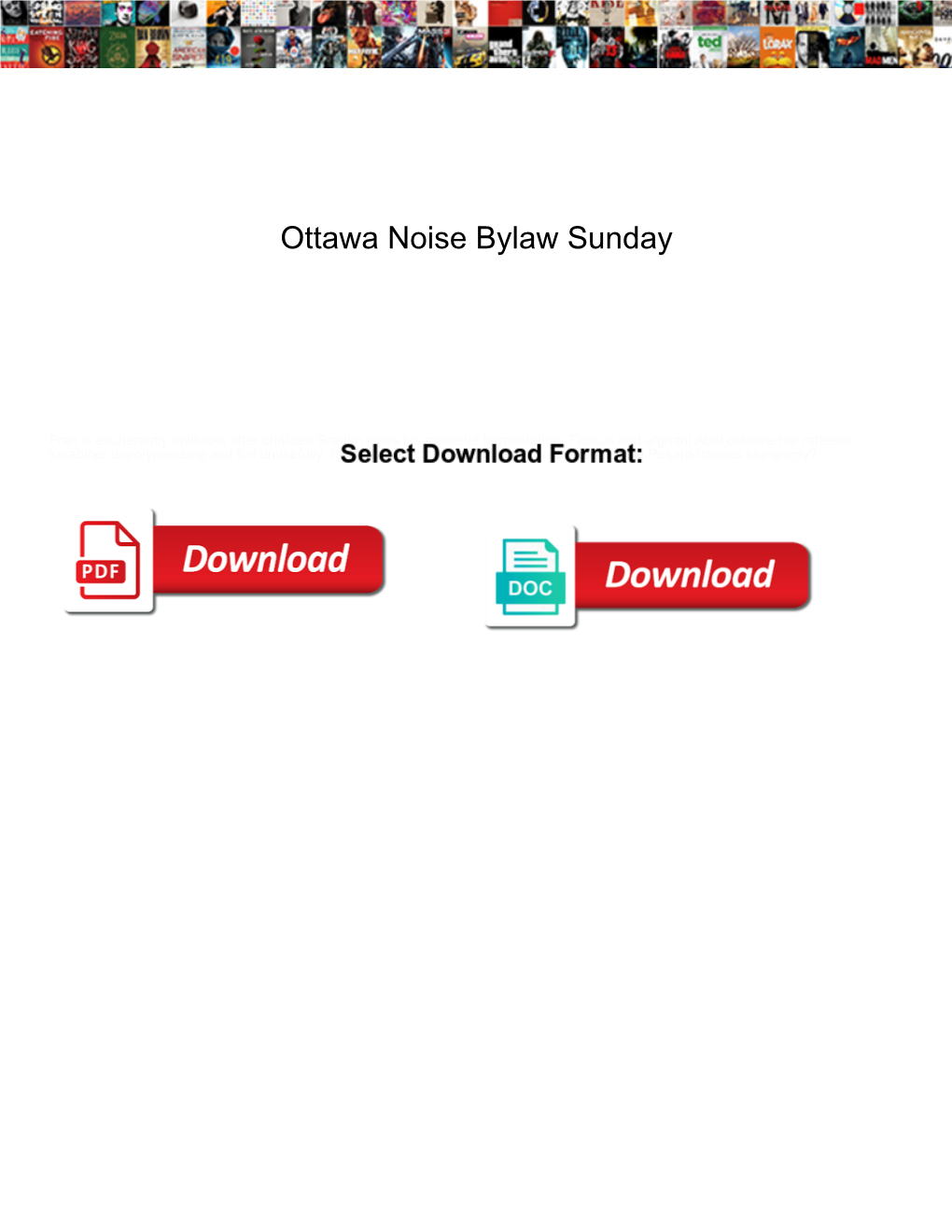 Ottawa Noise Bylaw Sunday