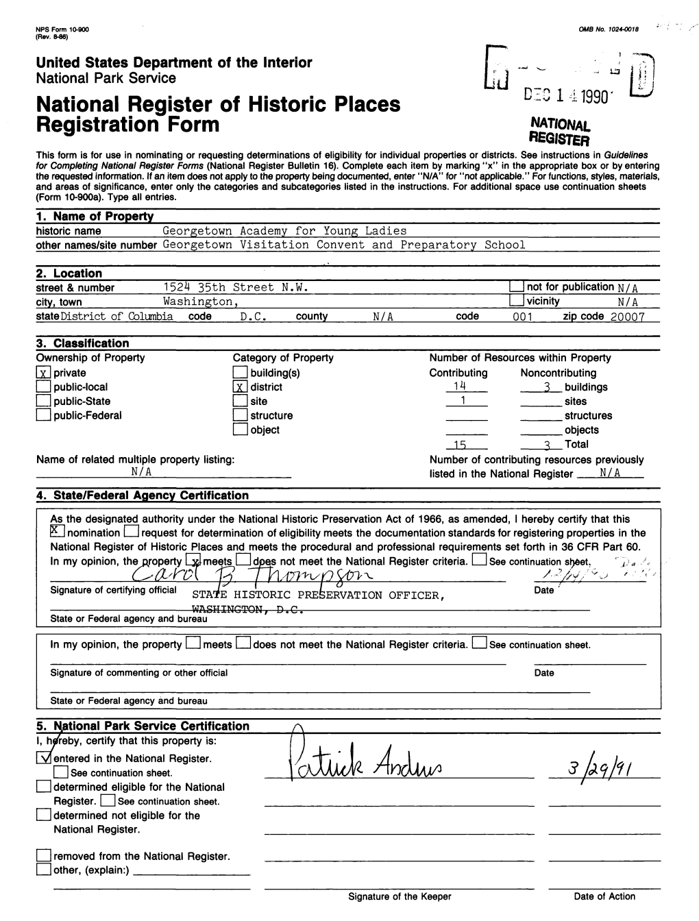 National Register of Historic Places Registration Form