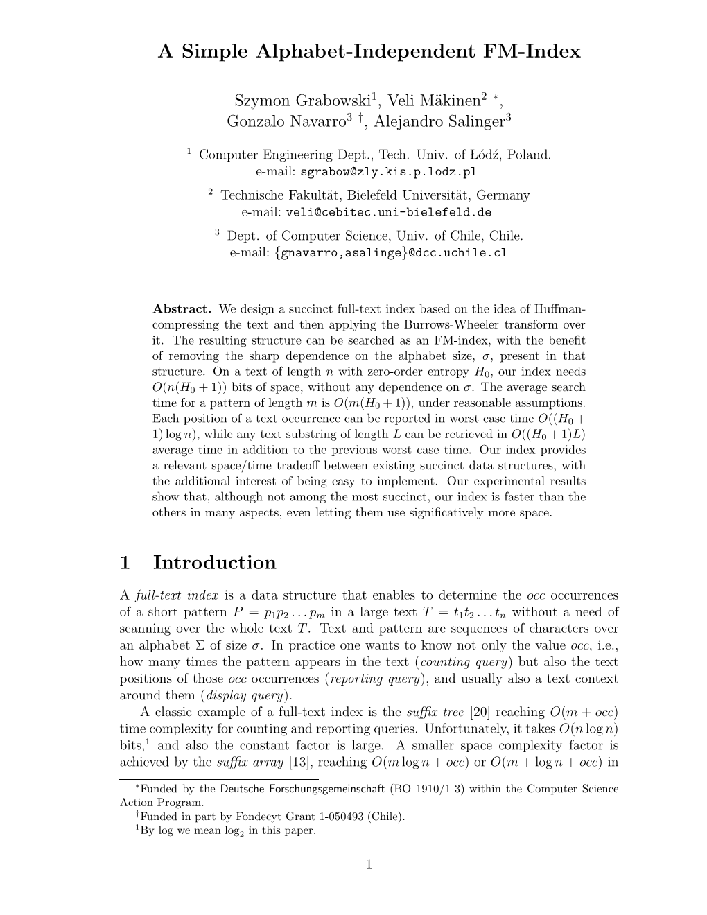 A Simple Alphabet-Independent FM-Index 1 Introduction