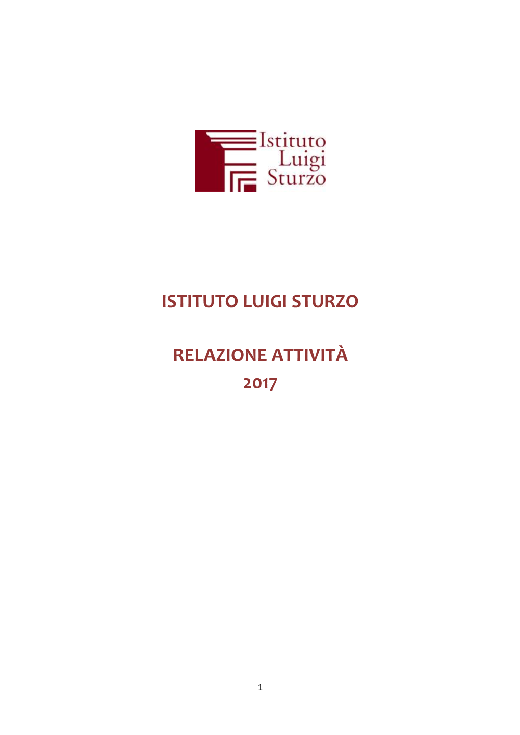 Istituto Luigi Sturzo Relazione Attività 2017