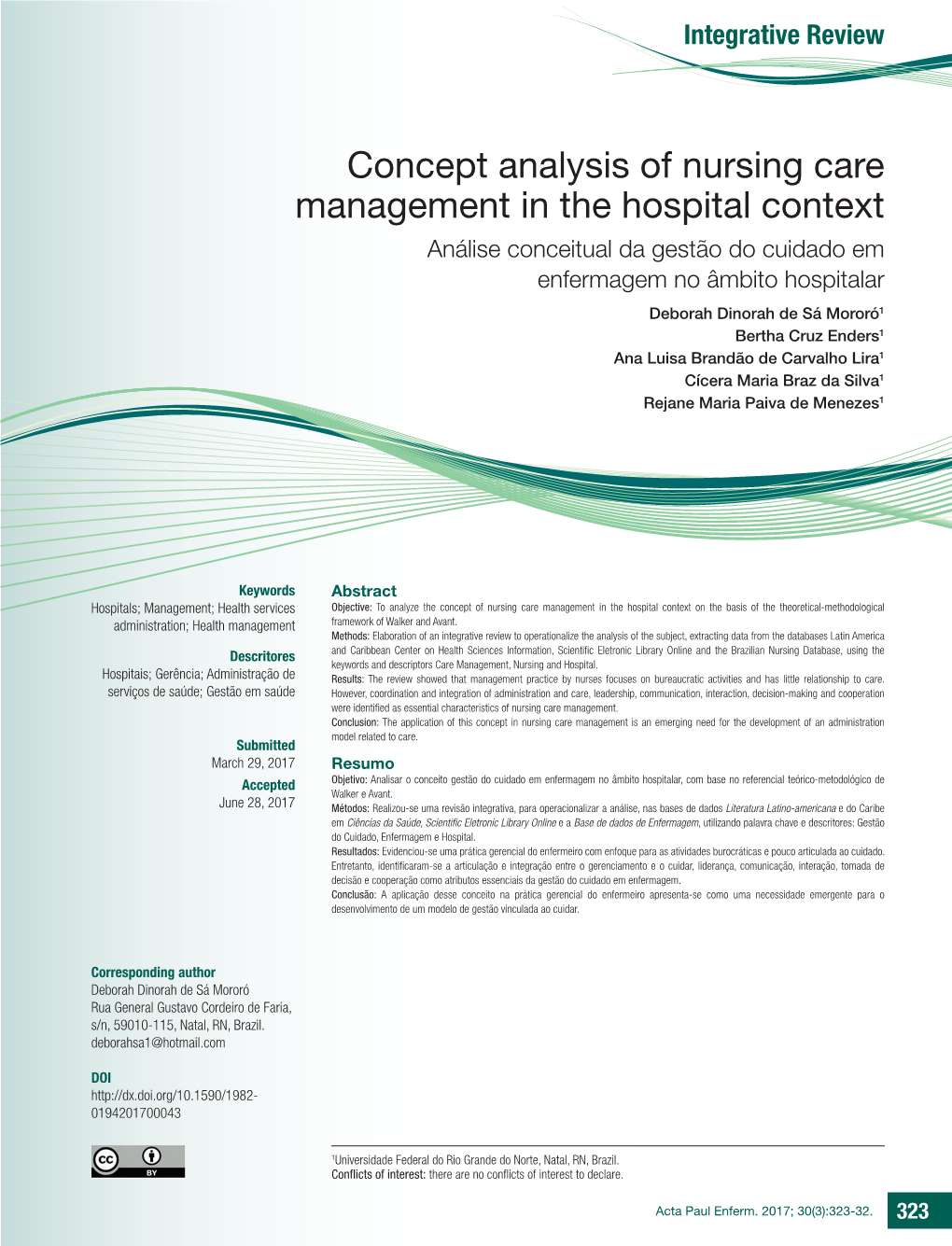 Concept Analysis of Nursing Care Management in the Hospital Context