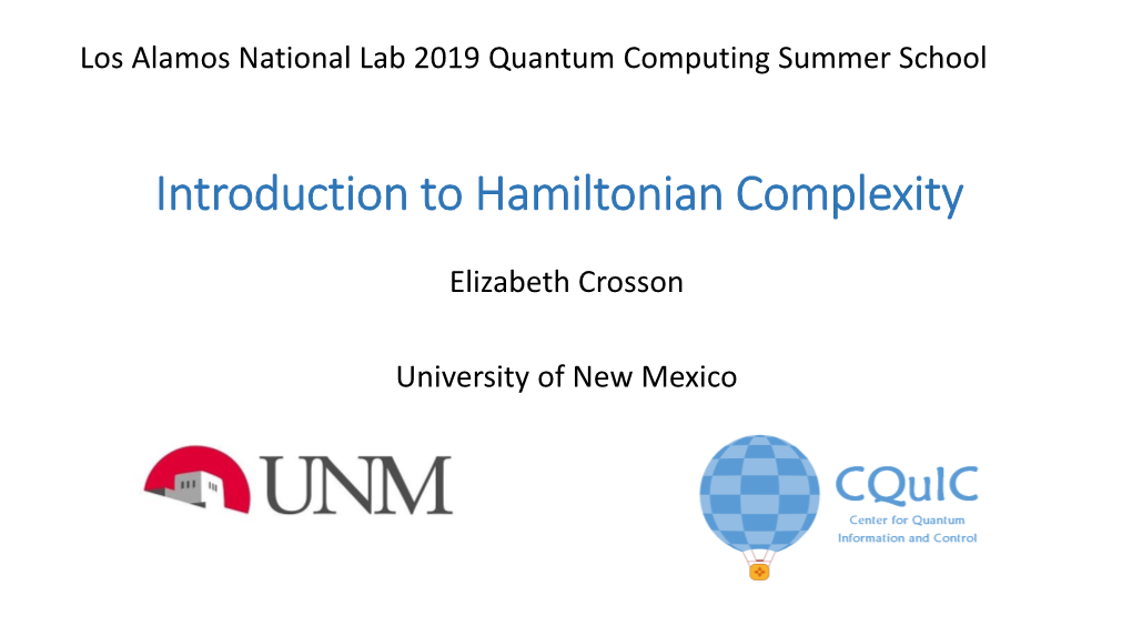 Introduction to Hamiltonian Complexity