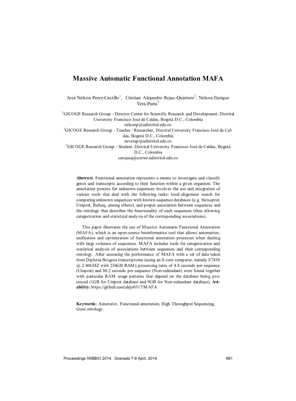 Massive Automatic Functional Annotation MAFA