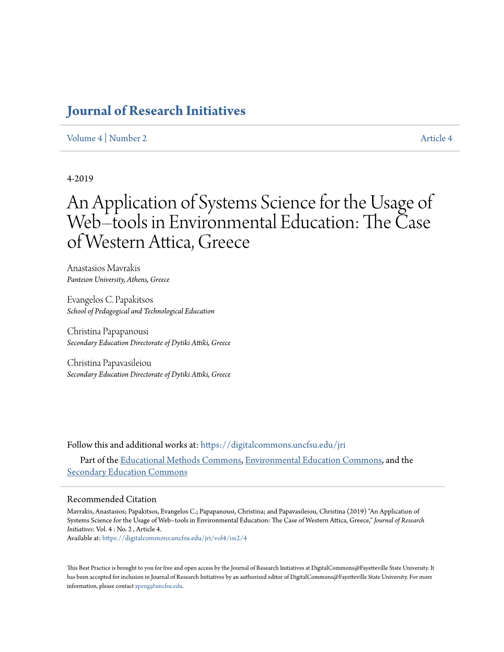 An Application of Systems Science for the Usage of Web–Tools In