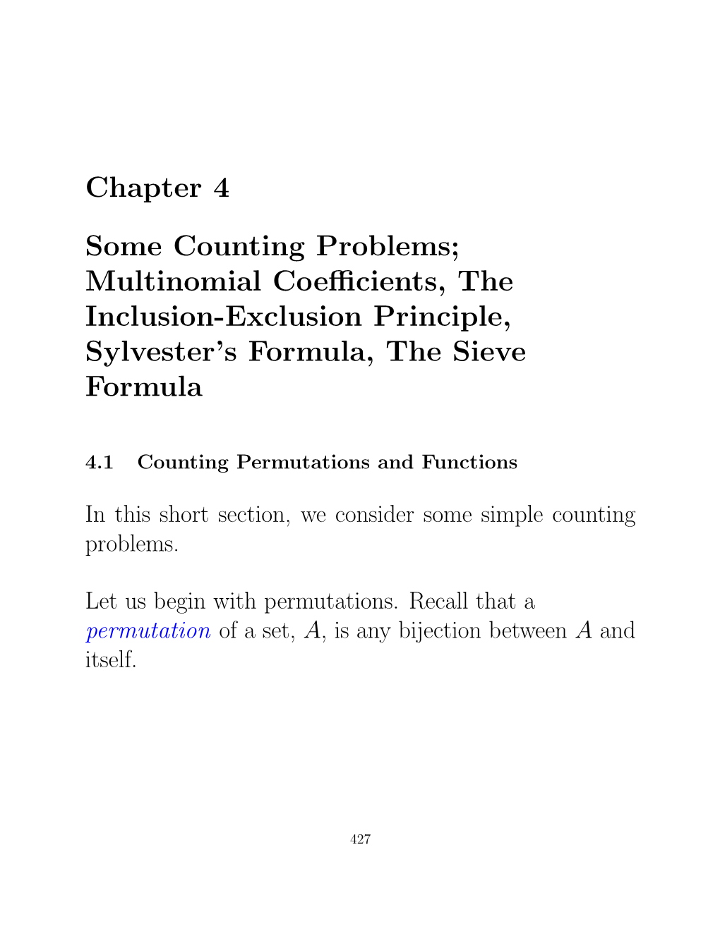 Multinomial Coefficients, the Inclusion-Exclusion Principle, Sylvester's