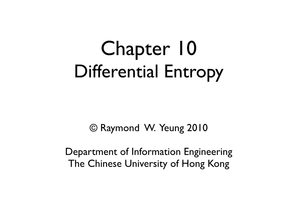 Differential Entropy