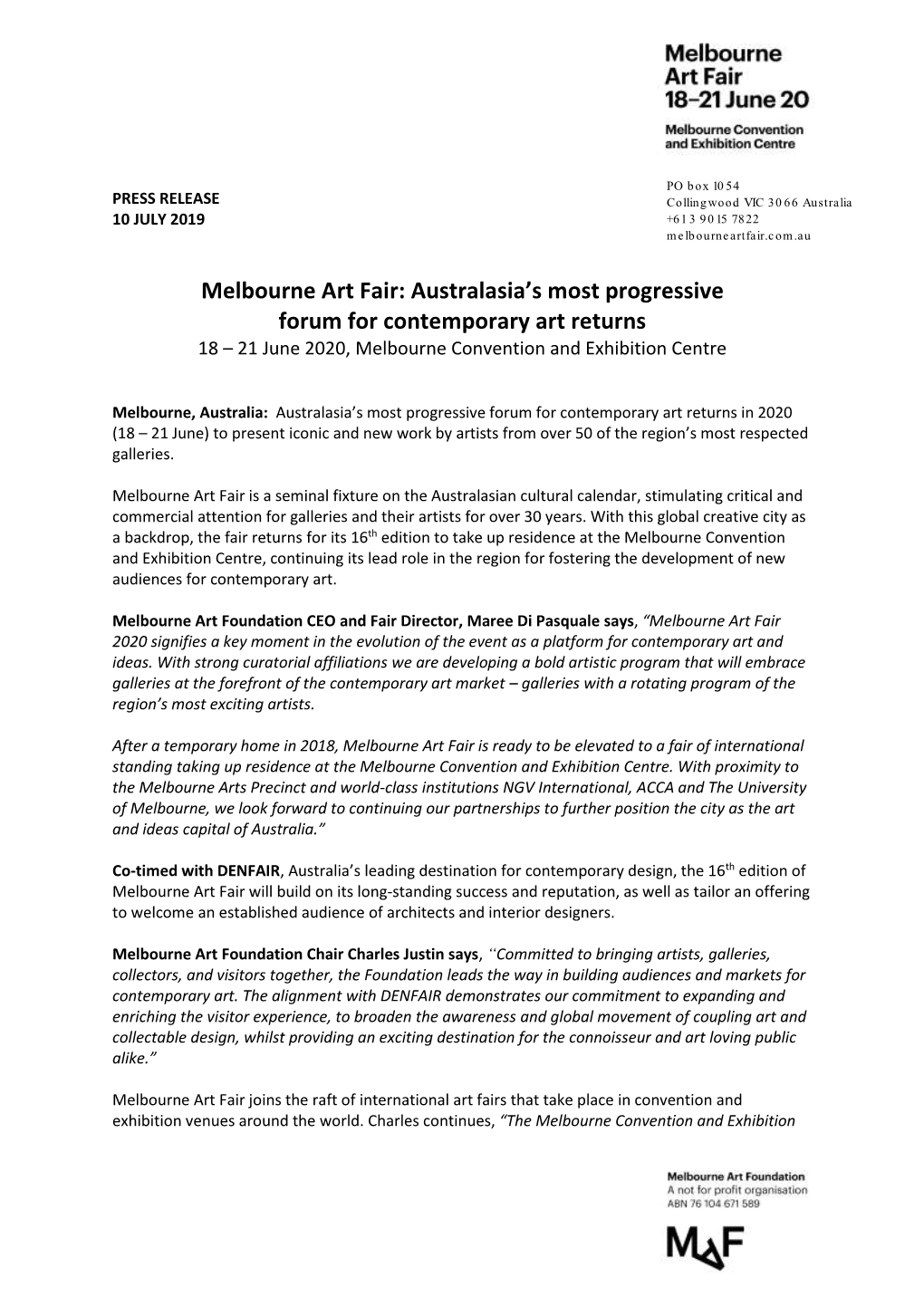 Australasia's Most Progressive Forum for Contemporary Art Returns