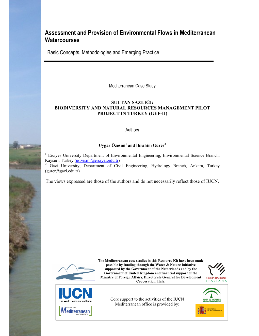 Assessment and Provision of Environmental Flows in Mediterranean Watercourses
