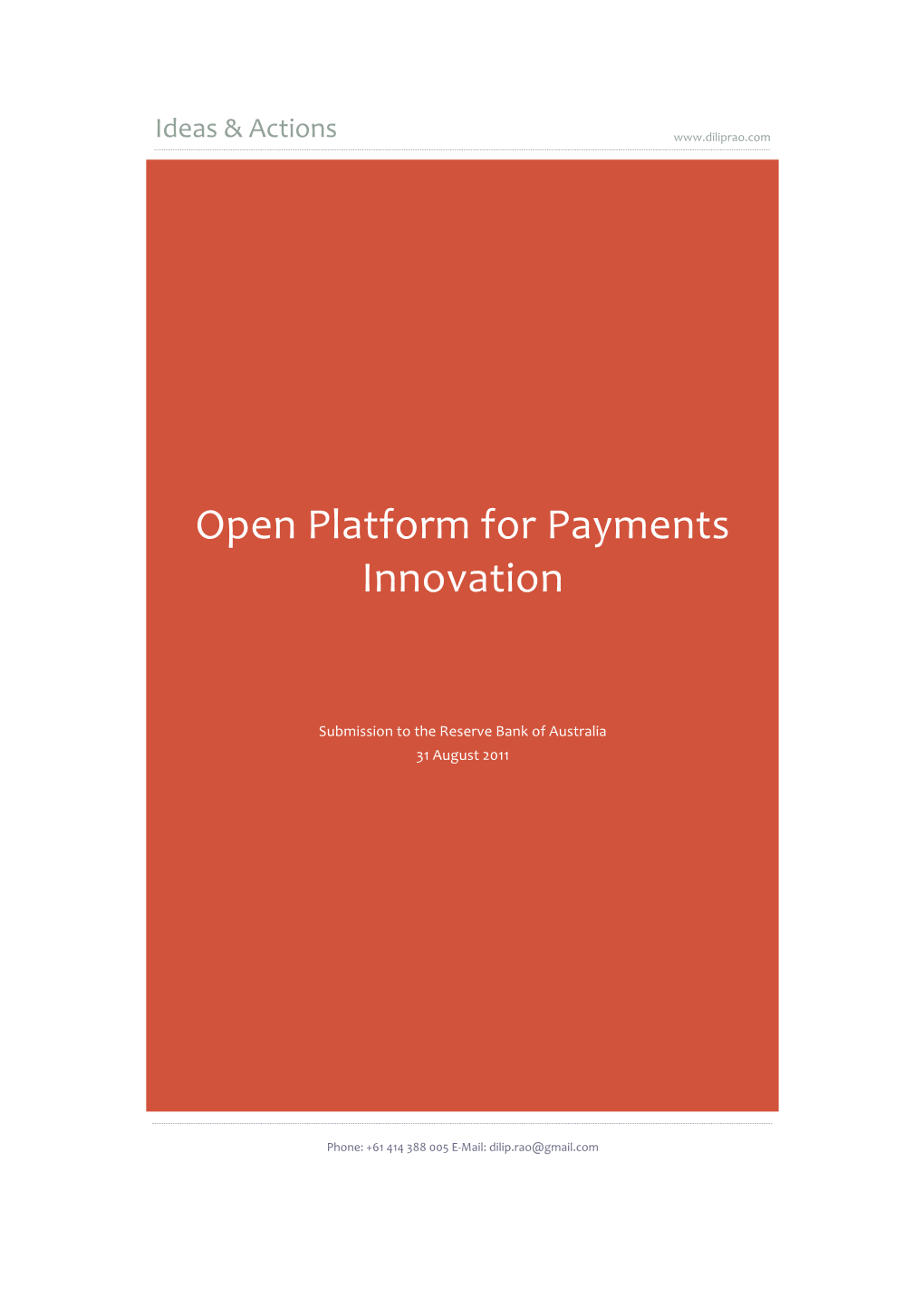 Strategic Review of Innovation in the Australian Payments System