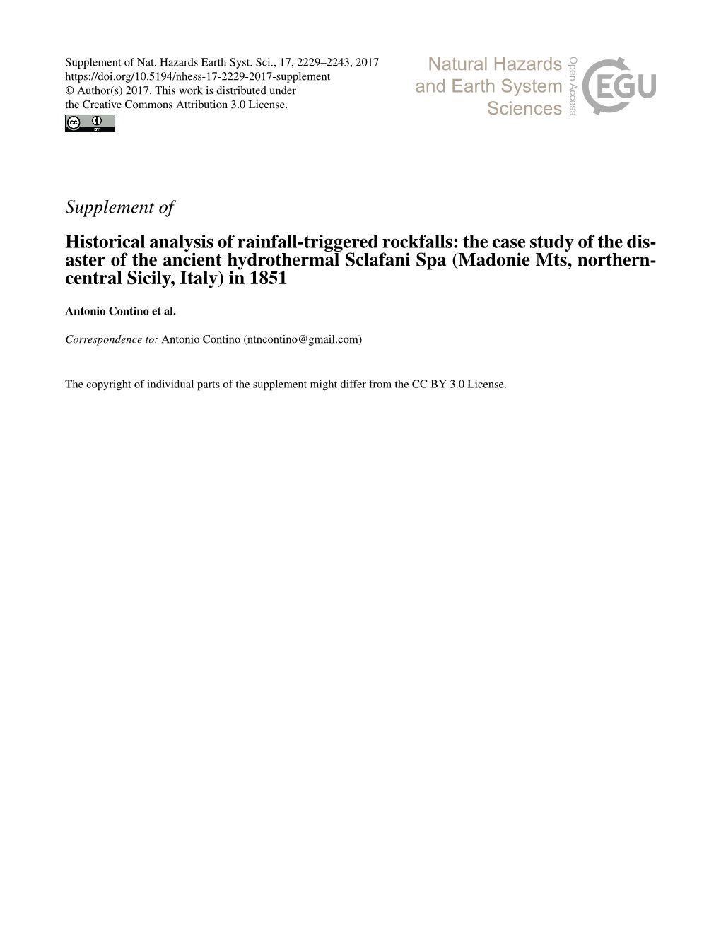 Supplement of Historical Analysis of Rainfall-Triggered Rockfalls: the Case
