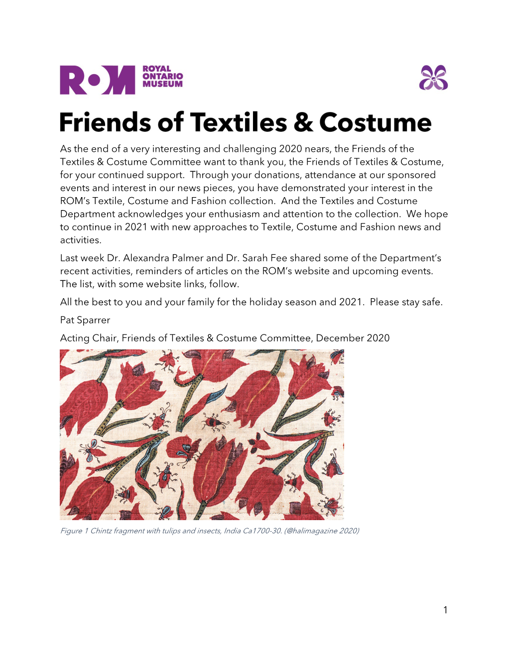 December 2020 Friends of Textiles and Costume Accessible Newsletter