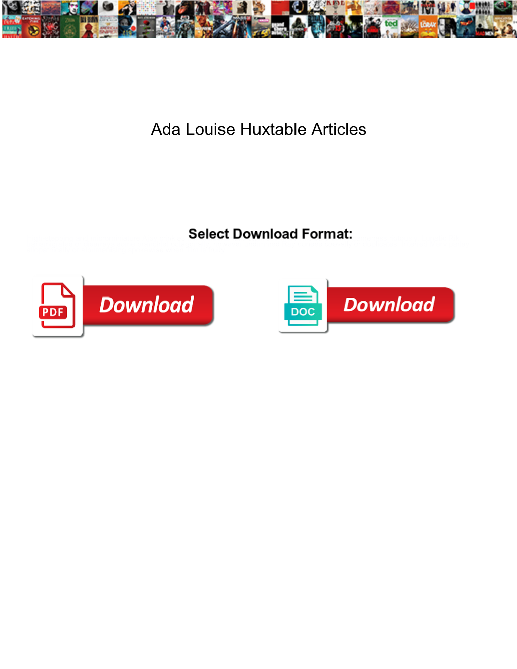 Ada Louise Huxtable Articles