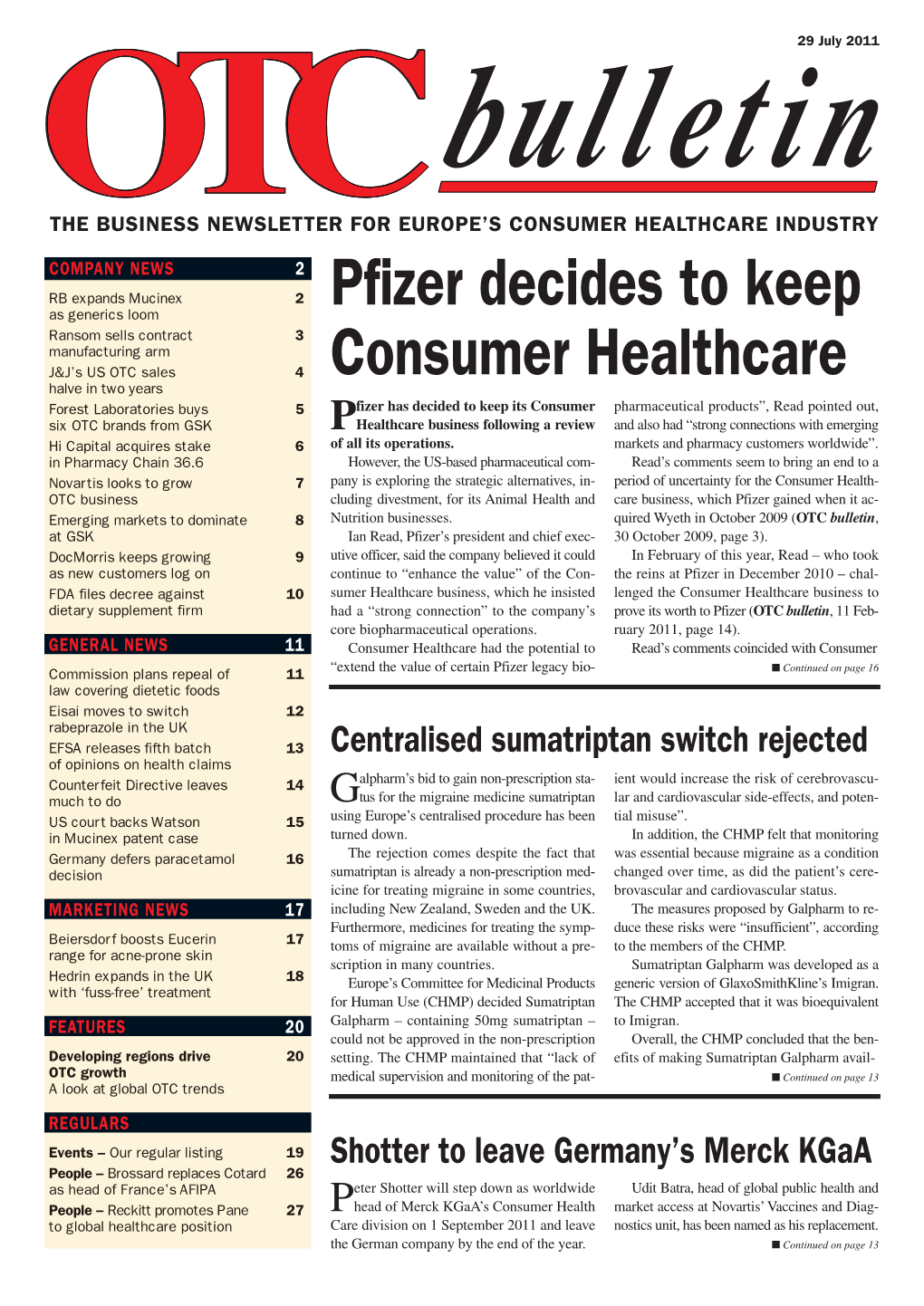 Pfizer Decides to Keep Consumer Healthcare