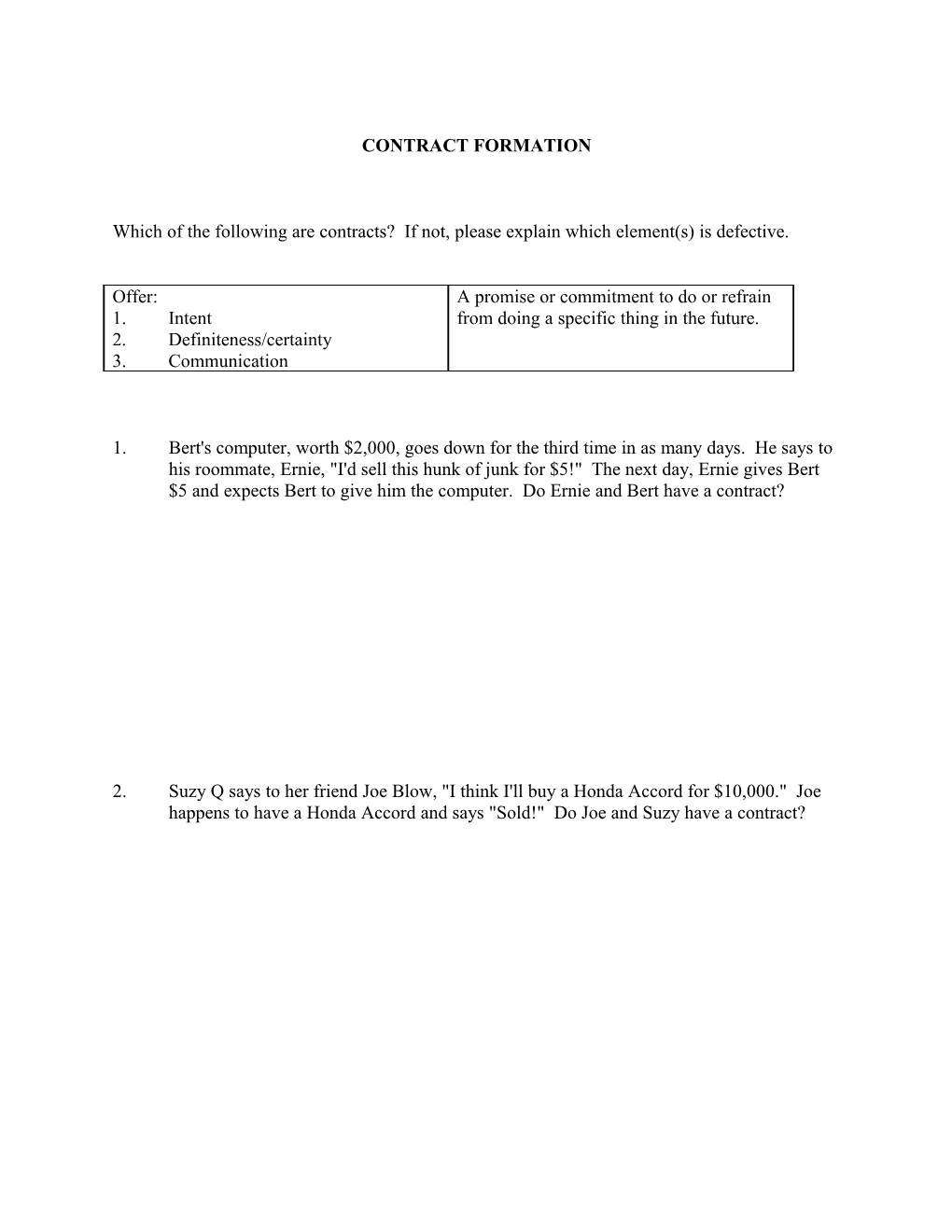 Contract Formation