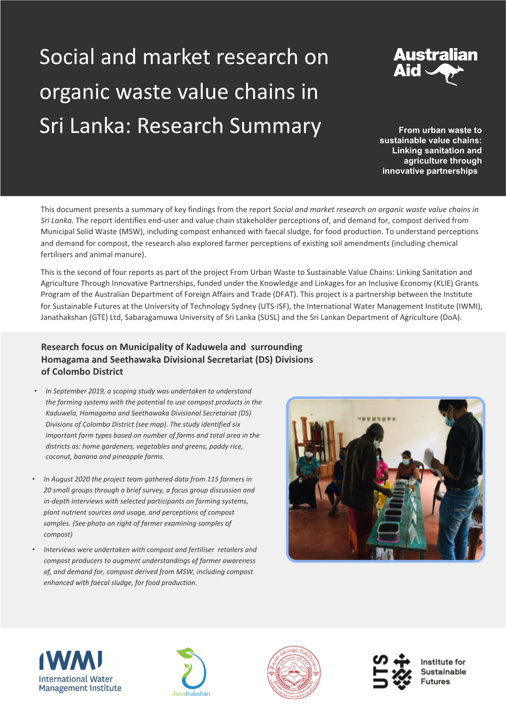 Social and Market Research on Organic Waste Value Chains in Sri Lanka