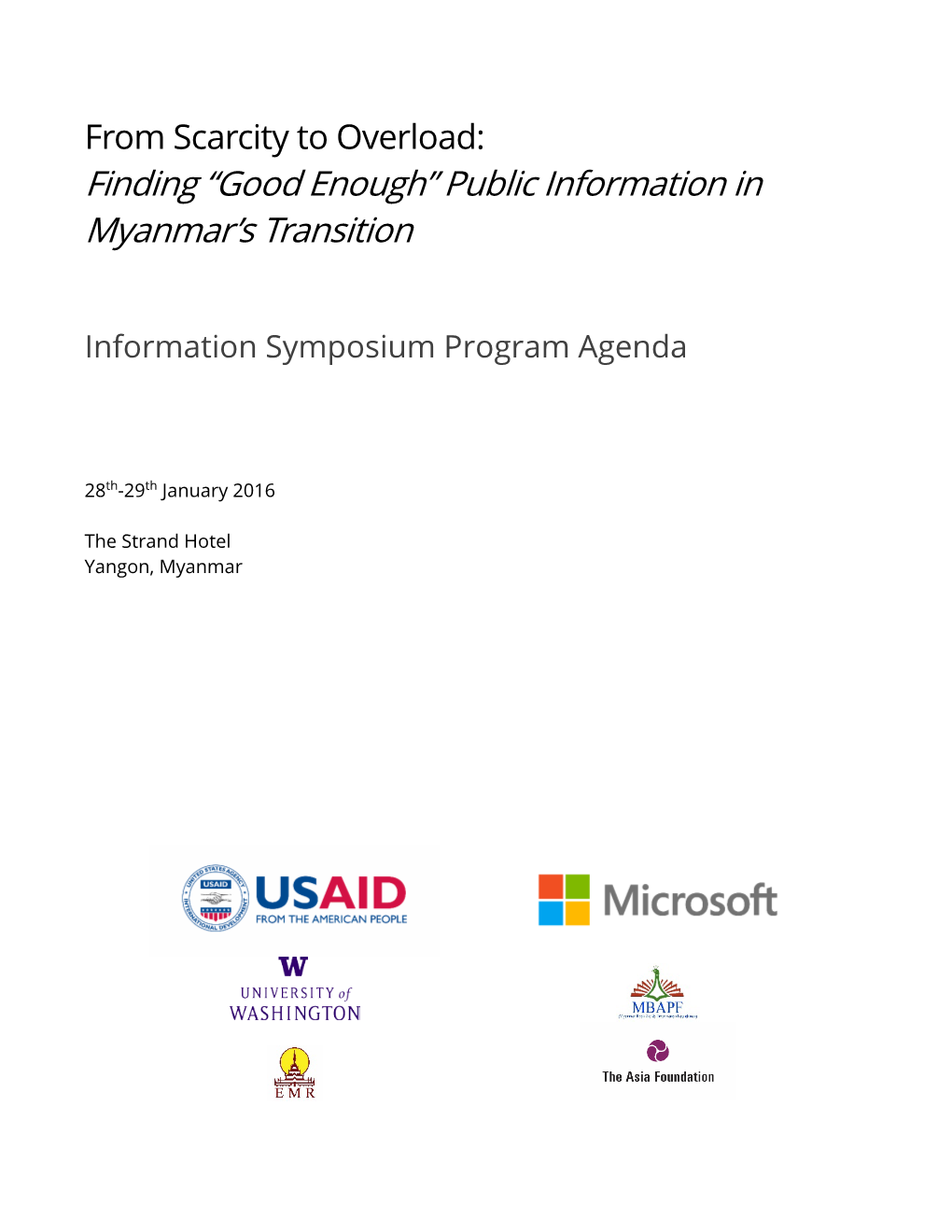 Public Information in Myanmar's Transition
