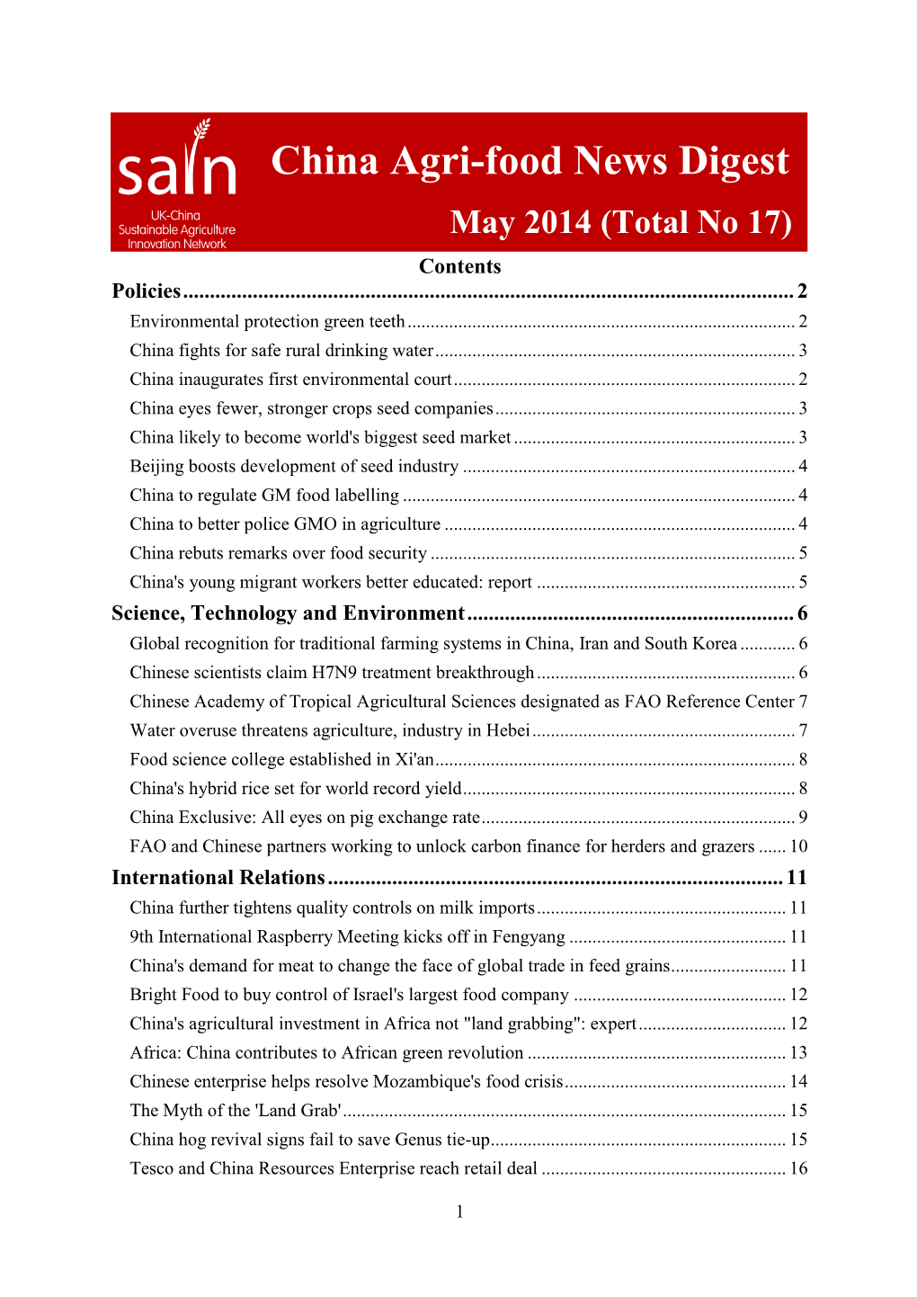 China Agri-Food News Digest