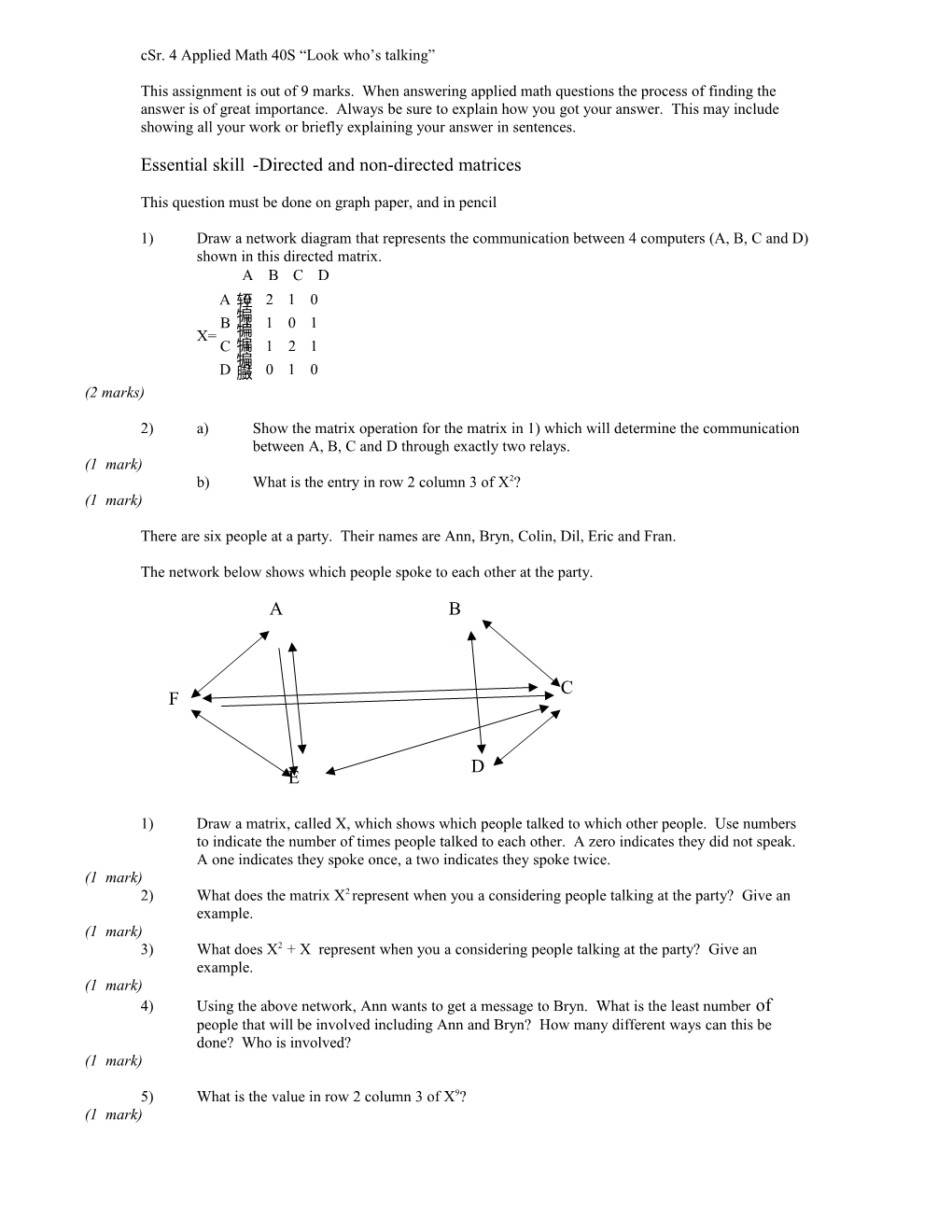 Csr. 4 Applied Math 40S Look Who S Talking