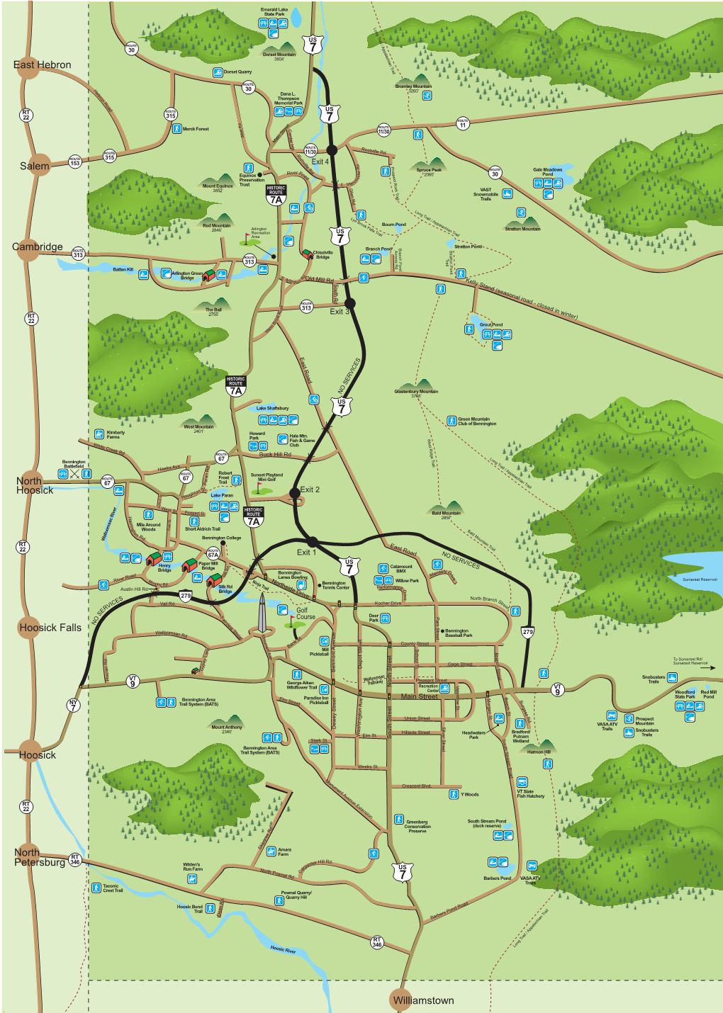 Regional Bennington Recreation Map PDF with Clickable Links Embedded