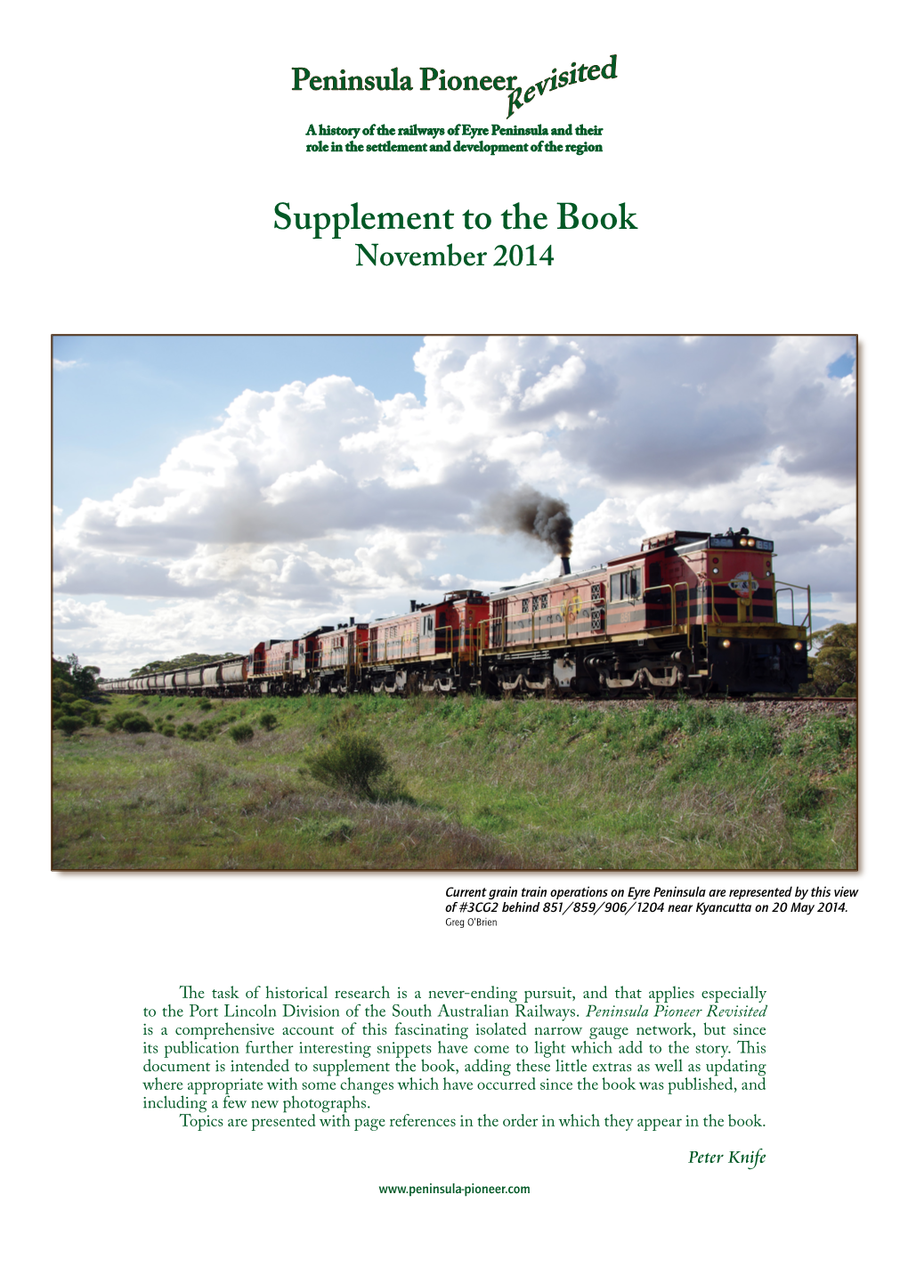 Supplement to the Book November 2014