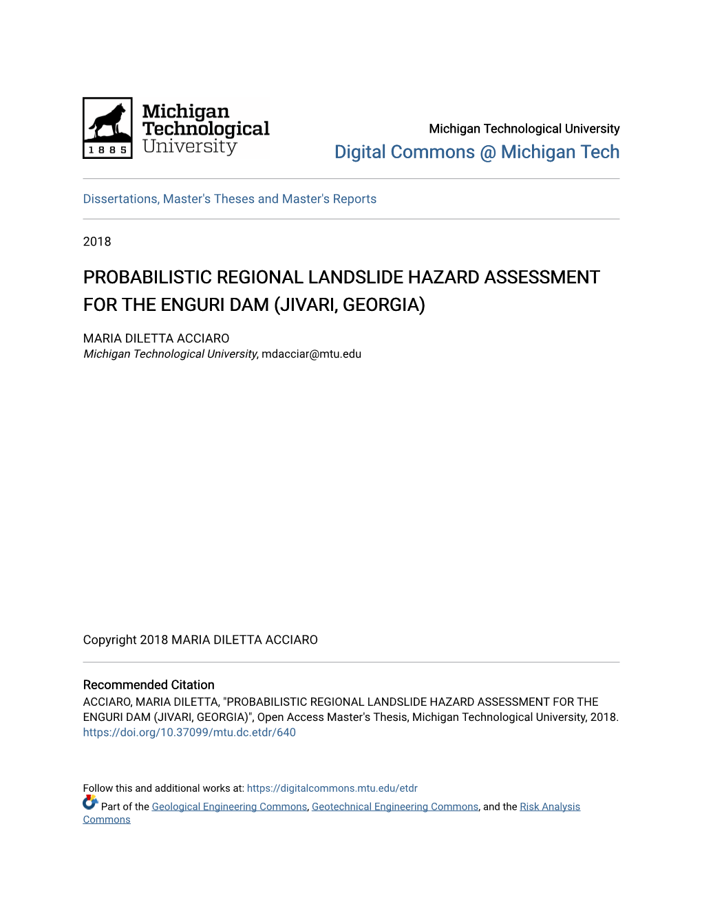 Probabilistic Regional Landslide Hazard Assessment for the Enguri Dam (Jivari, Georgia)