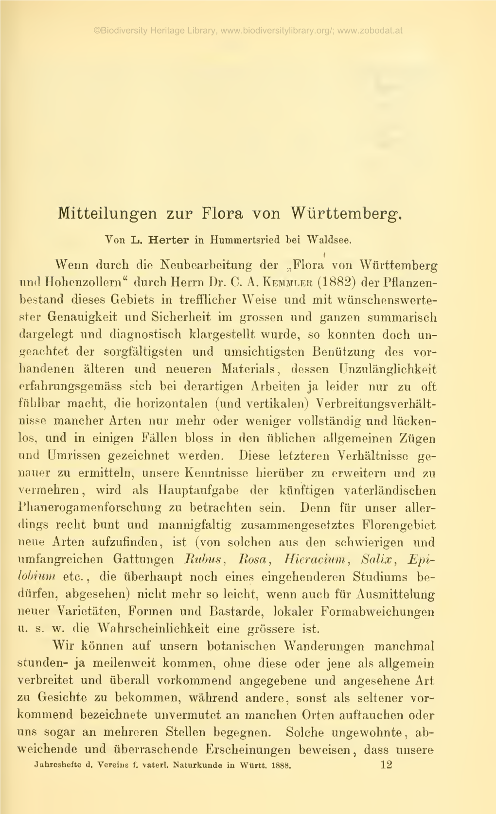 Jahreshefte Des Vereins F©R Vaterl©Þndische Naturkunde in W©Rttemberg