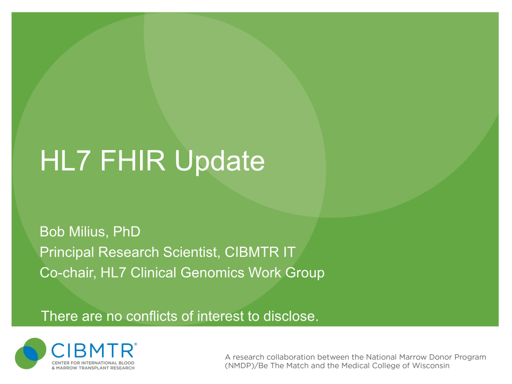 HL7 FHIR Update
