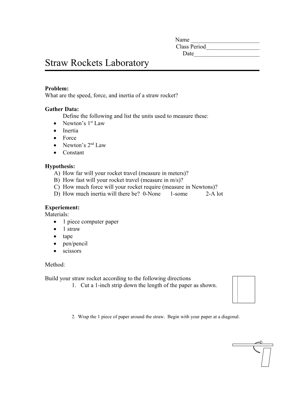 What Are the Speed, Force, and Inertia of a Straw Rocket?