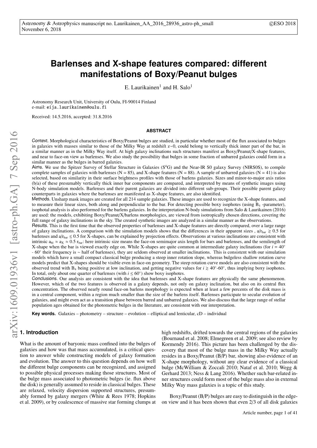 Barlenses and X-Shape Features Compared: Different Manifestations of Boxy/Peanut Bulges E