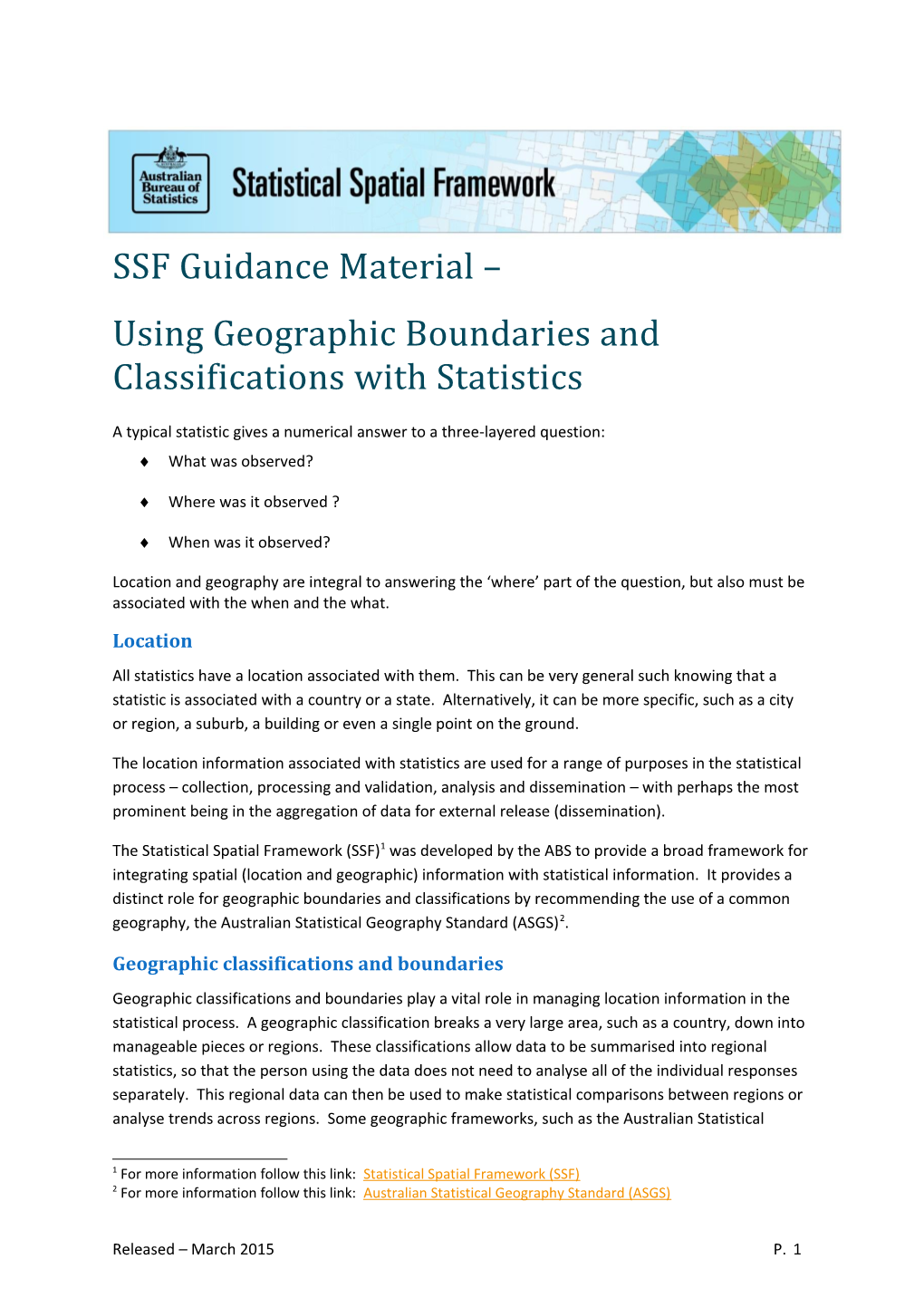 Using Geographic Boundaries and Classifications with Statistics