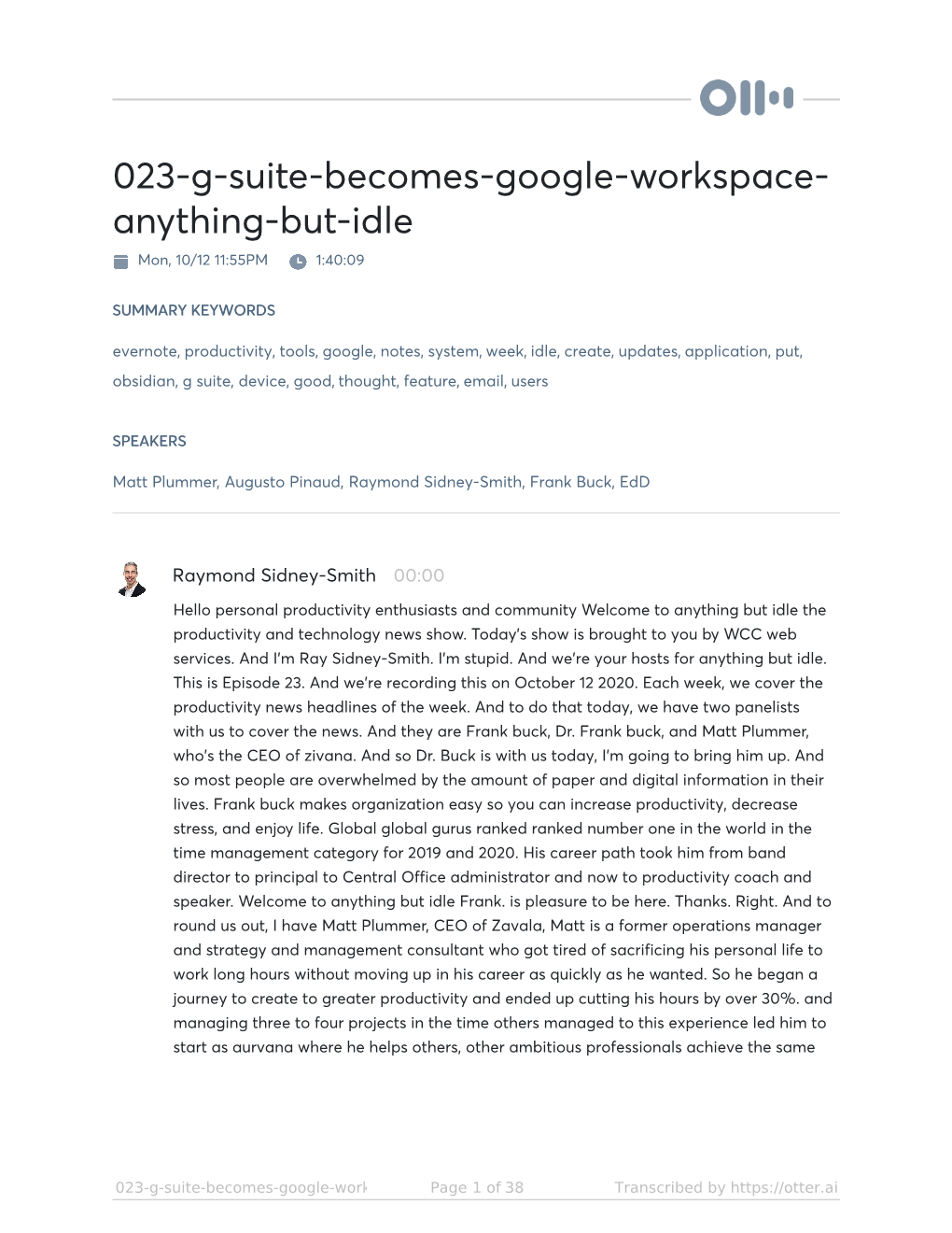 023-G-Suite-Becomes-Google-Workspace- Anything-But-Idle Mon, 10/12 11:55PM 1:40:09