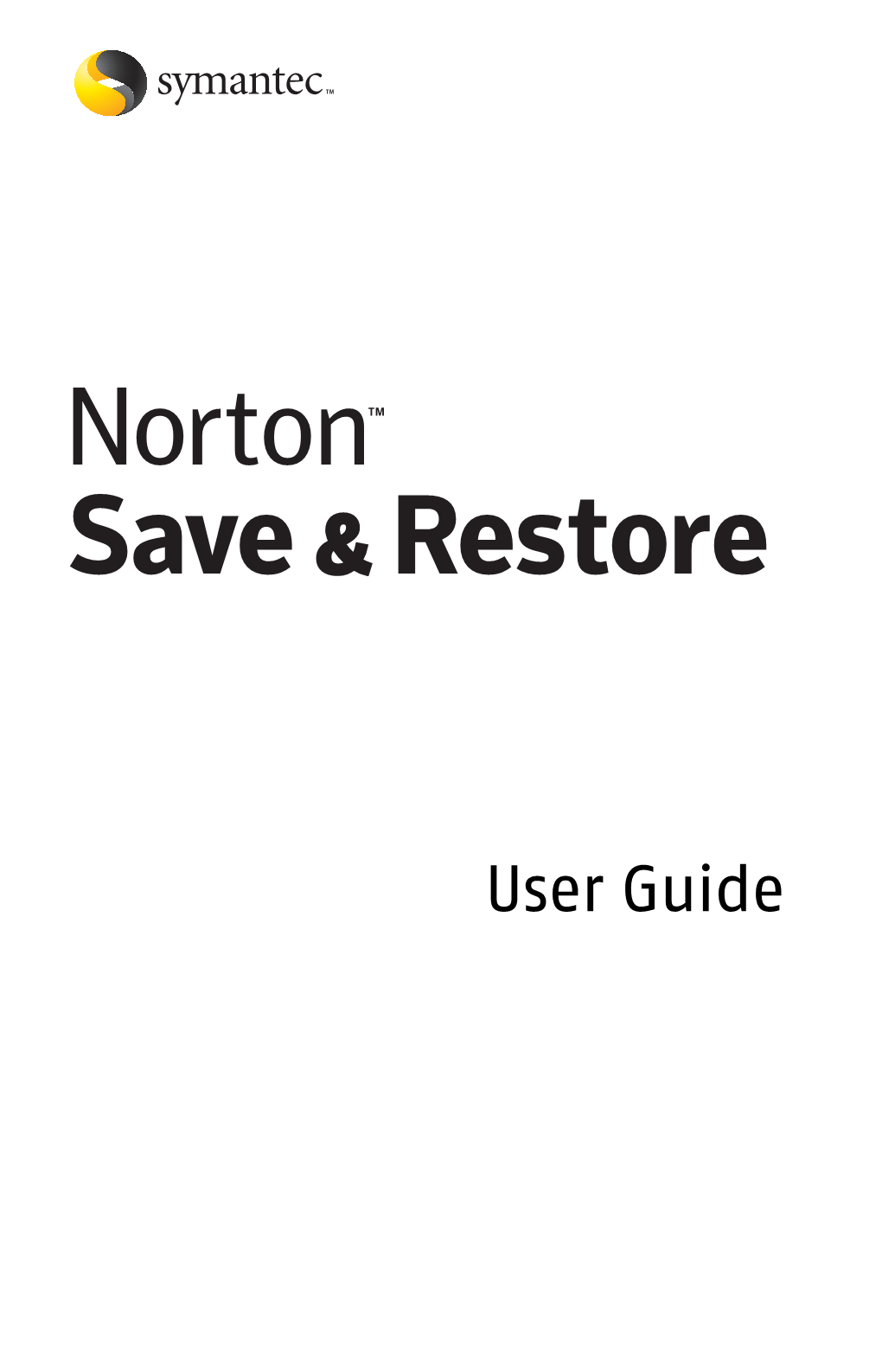 Norton Save and Restore User Guide